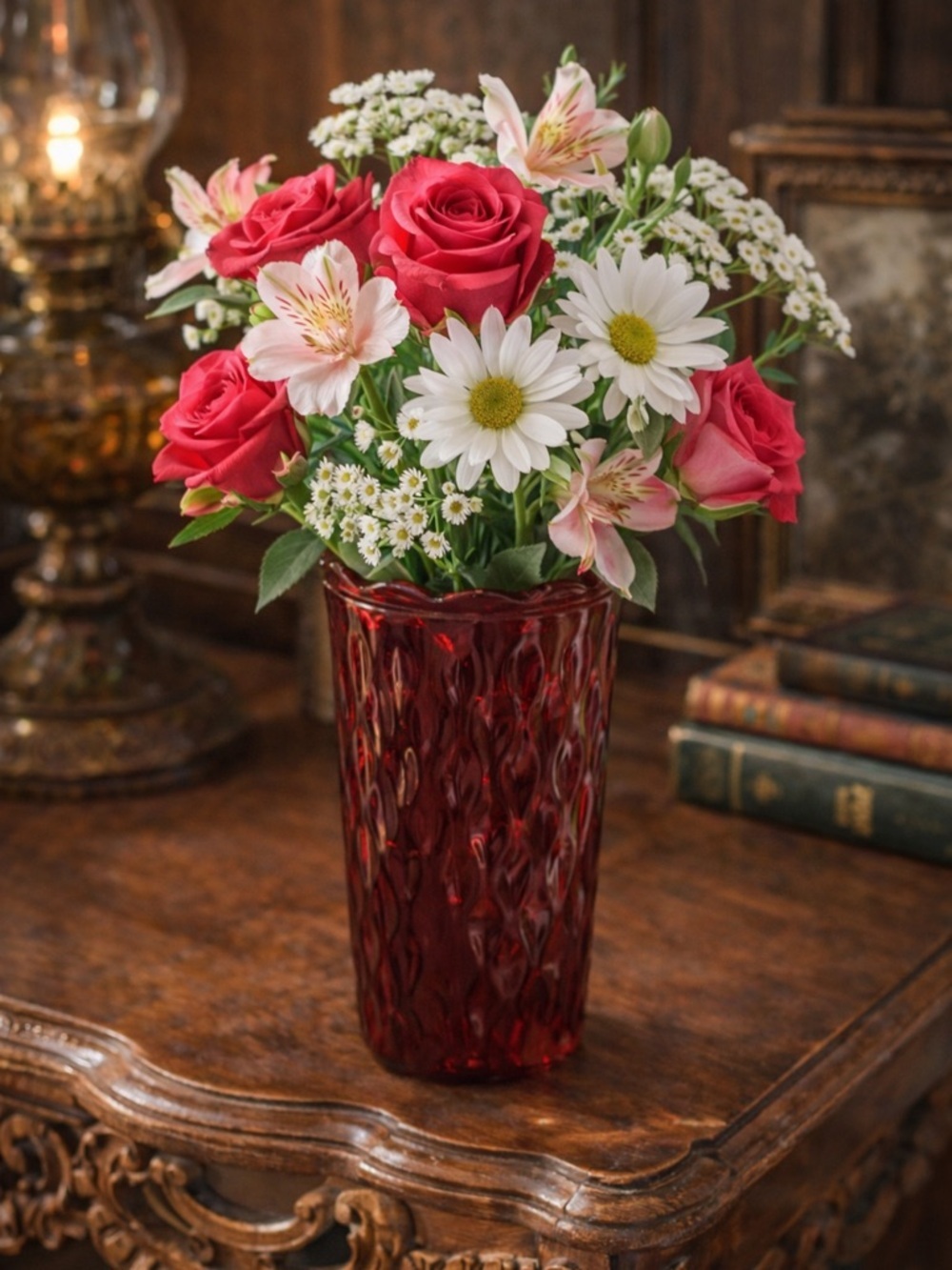 Red Glass Vase
